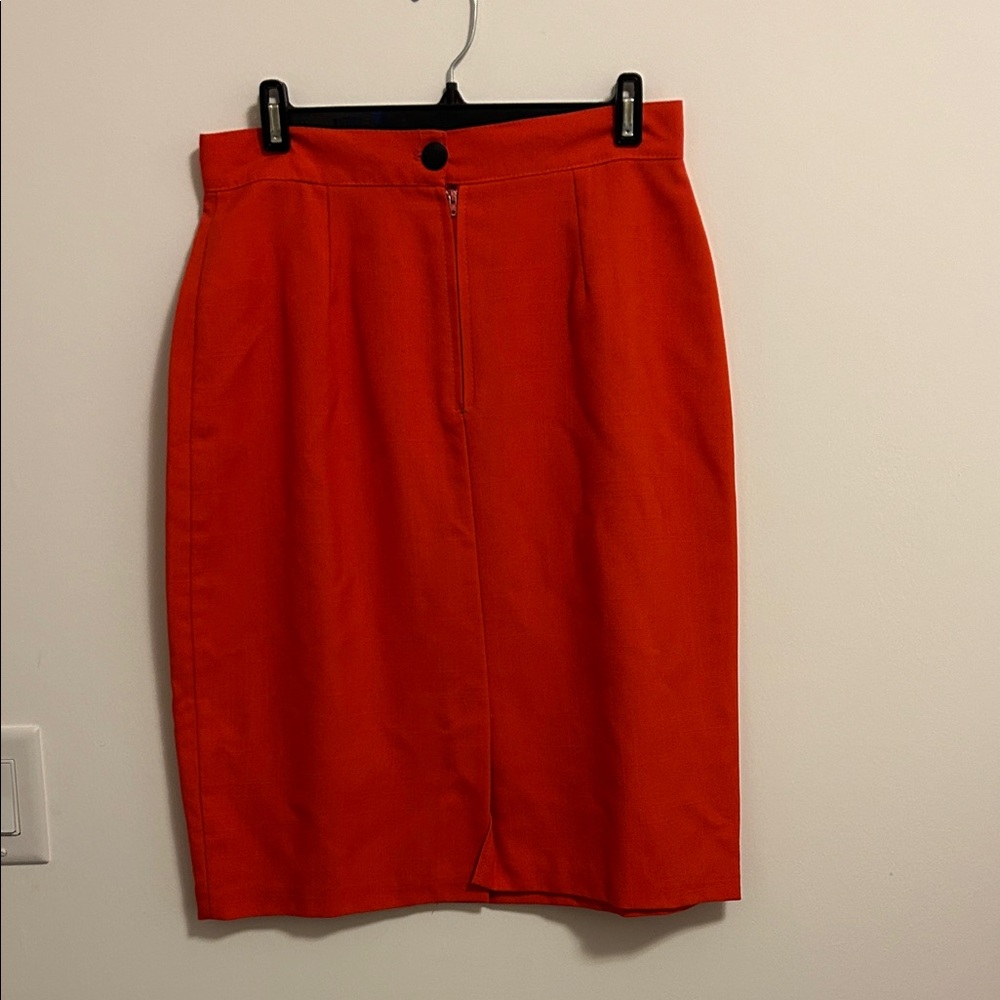 Vibrant Orange Pencil Skirt